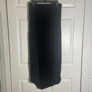 Black Velvet Skirt Women 10  Long Maxi Straight High Side Side Sits Goth Party